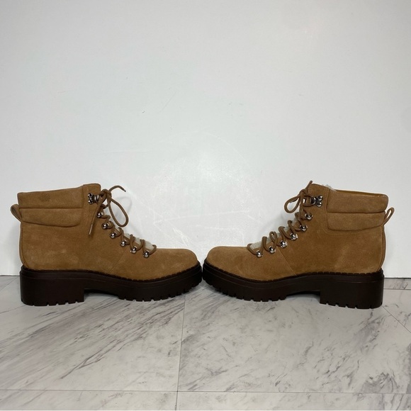 Marc Fisher Nairy Brown Suede Lace Up Hiking Bootie 9 1/2 M - Picture 5 of 16